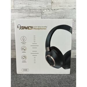 New EAORUL ACTIVE NOISE Cancelling H30 Headphones Black With Bag & Cables NIB